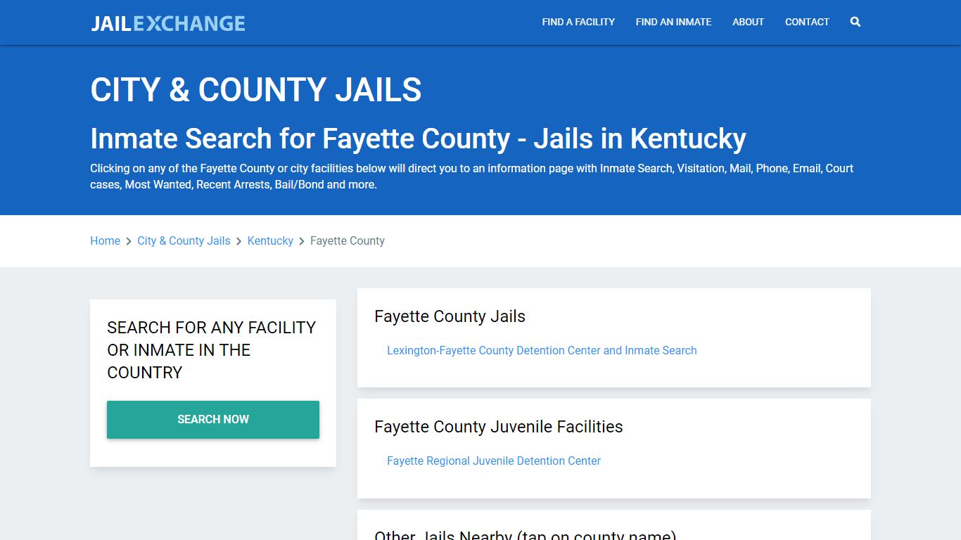 Inmate Search for Fayette County | Jails in Kentucky - Jail Exchange